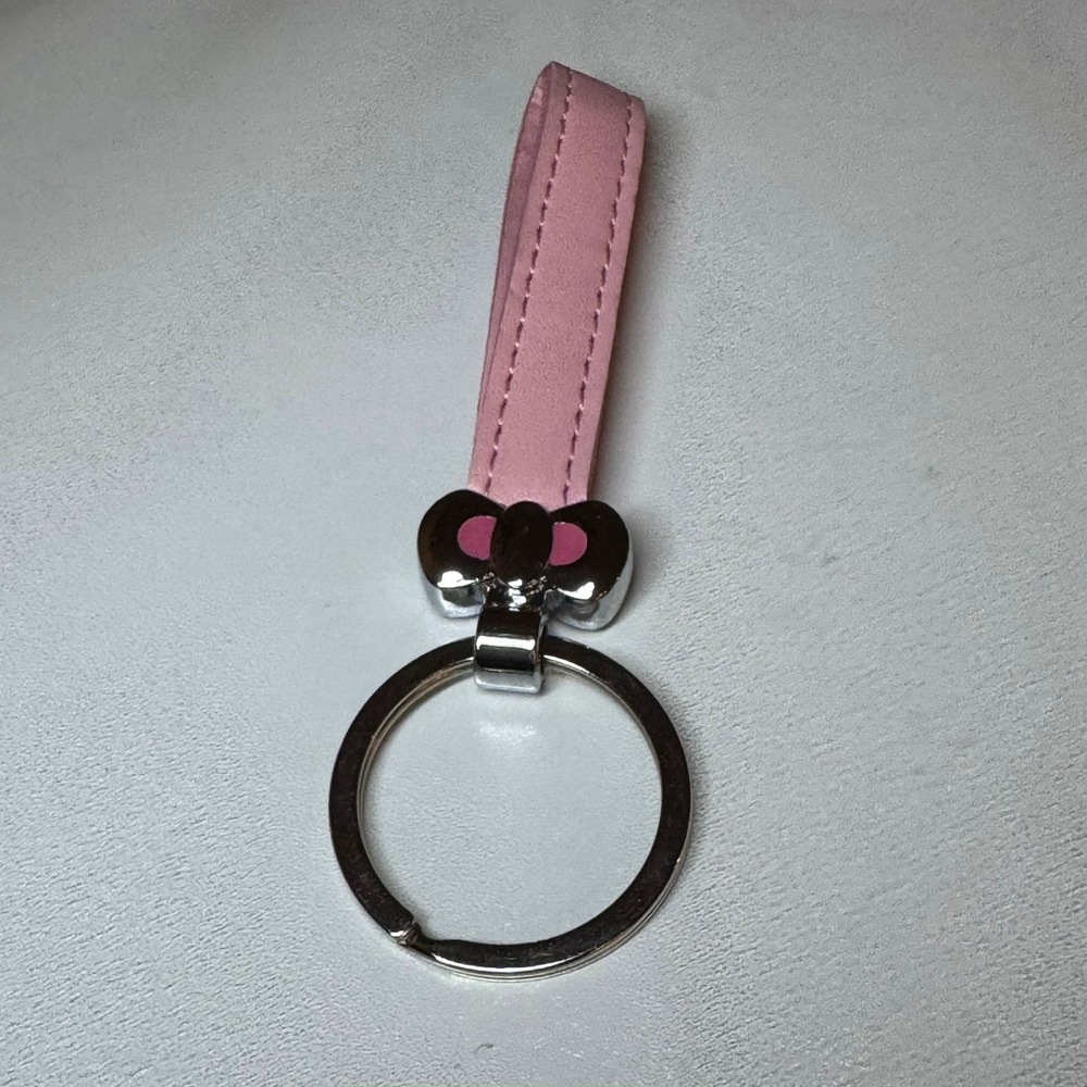 Pink Bow Keychain Ring Charm Accessory Cute Fashion‎